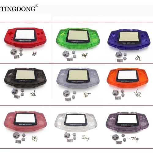 Replacement Luminous Clear Case Shell Cover for Nintendo GBA Housing Case for Gameboy Advance Console Buttons Screw Driver