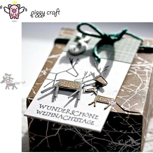 Piggy Craft metal cutting dies cut die mold 2Pcs New Deer decoration Scrapbook paper craft knife mould blade punch stencils dies