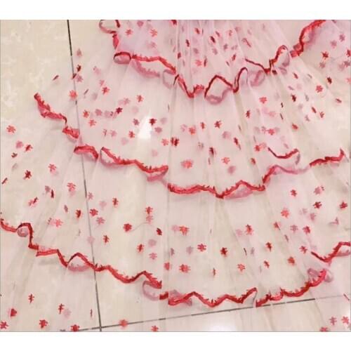 Star Fabric With Wave Design, Embroidered Tulle Fabric, Gauze Fabric, Soft Net Lace Fabric, Fabric By The Yard