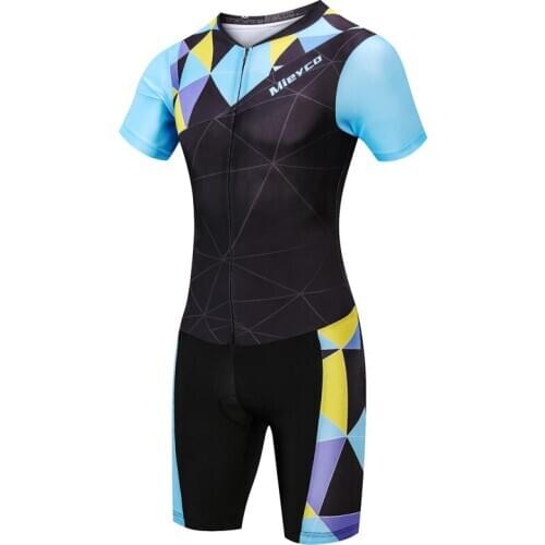 Mieyco Triathlon Suit mens Short sleeve cycling Jersey set Skinsuit Jumpsuit Maillot MTB bicycle clothing ropa ciclismo hombre