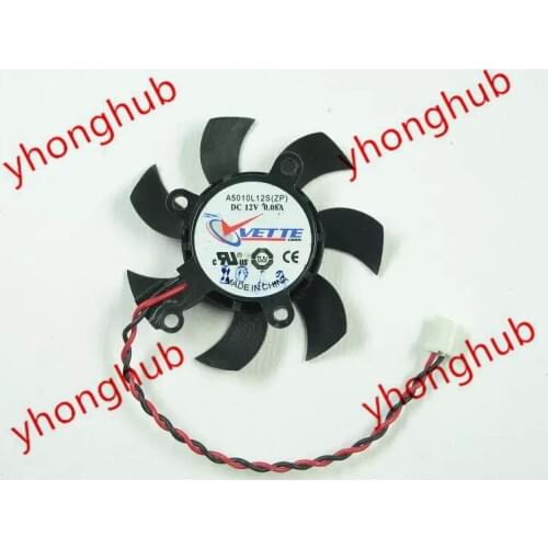 VETTE A5010L12S ZP DC 12V 0.08A 2-wire 50x50x10mm Server Cooling Fan
