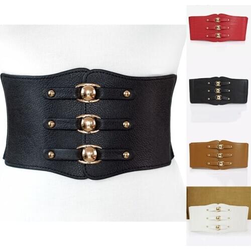 Women black Wide Corset Wide Belts Pu Leather Slimming Body Belts for women Elastic Waist Belts cinto sobretudo feminin