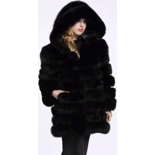 2020 Real Fox fur Hood coat Black Vest Sleeve Detachable Transform Vest Fashion Thick Warm Coat Jacket Fur Vests Women Hooded 01