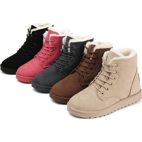 Winter Snow Boots Female Thickening Plus Velvet Warm Non-slip Martin Boots Platform Boots Ankle Boots Combat Boots for Women