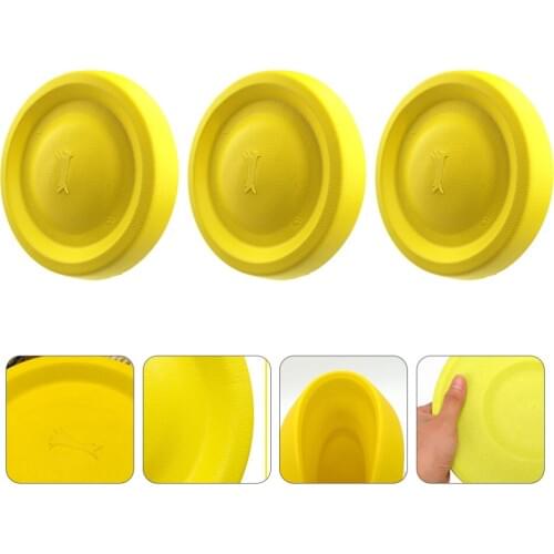 1pc Pet Foam Flying Disc Flying Plate Dog Outdoor Supply Pet Plaything (Yellow)