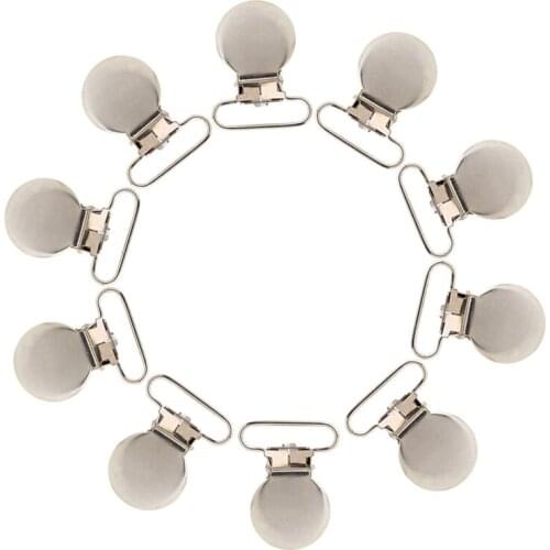 10Pcs Baby Infant Metal Clips Pacifier Holders Shape Alloy Suspender Hook Nipple Clamps Pacifier Holder Clip For Baby Product