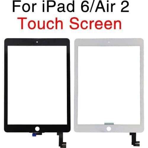 10Pcs/lot For iPad 6 Air 2 A1566 A1567 Touch Screen Digitizer Sensor Glass Panel FrameOuter Touch Screen Front Glass Panel