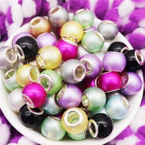 10Pcs Pearl Beads Lage Hole Beads Charms Spacer Beads Glass Crystal fit Women Pandora Bracelet DIY Necklace for Jewelry Making