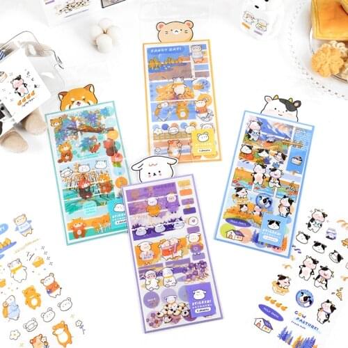 12packs/LOT four seasons for you series stationery sticker creative cute lovely decorarotion PET sticker