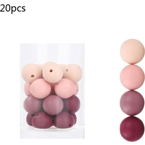 15mm 20pcs Silicone Beads Baby Teething Beads DIY Chewable Teether for Infant