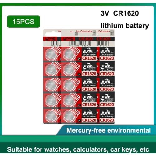 15pc For Eaxell cr1620 3v button cell coin lithium batteries for watch car toy ECR1620 DL1620 5009LC KCR1620 BR1620 LM1620