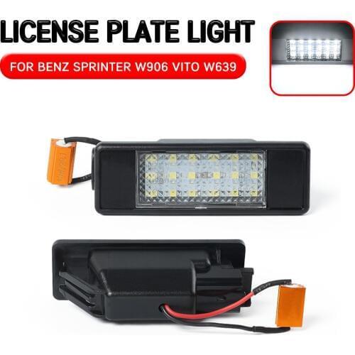 2pc LED License Number For Mercedes-Benz Sprinter W906 VITO W639 VIANO W639 Plate Light Lamp