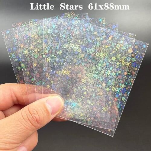 200pcs/Lot Card Protector Little Stars Laser Flashing Card Sleeves for YGO Ultra Card Holder Holographic Foil Protective Film