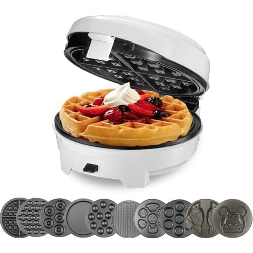220V Multifunctional Electric Waffle Machine Household Cake Donut Fish Waffle Machine 4 Color Available 10 Plates Available