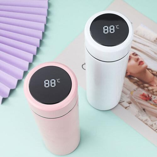 500ml Intelligent Stainless Steel Thermos Bottle Water Cups Temperature Display Vacuum Hydro Flasks Travel Car Soup Coffee Mug