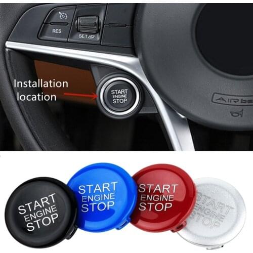 ABS Car Engine Start Stop Push Button Ring Trim for Alfa Romeo Giulia Stelvio Car Accessories Interior Stickers Hot Sale
