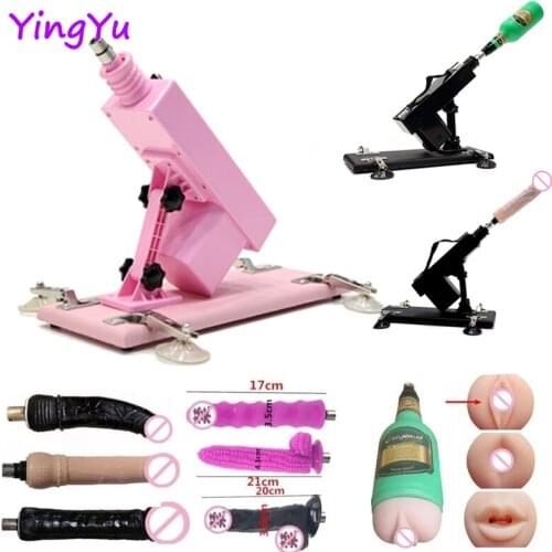 Automatic Sex Machine Retractable Big Dildo machine women Masturbation Pumping gun Vibrator Gun sex products 6PCS attachments