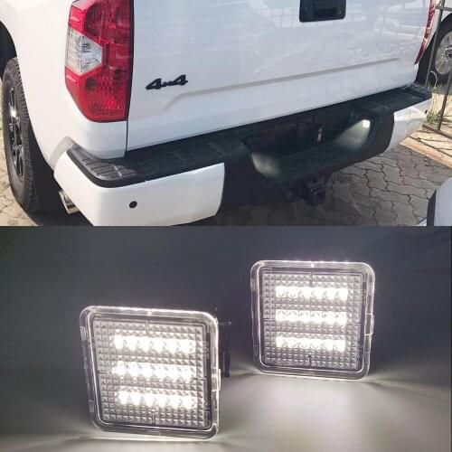 Car flashing 2Pcs Car LED Tail License Plate Light Canbus For Toyota Tacoma 2016-2019 Tundra 2014-2019 Number Plate Lamp Bulb