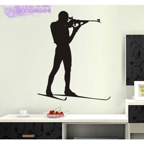 Biathlon Sticker Decal Skiing Ice Sports Posters Vinyl Pegatina Wall Decals Decor Mural Car Biathlon Decal