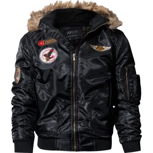 Brand Mens Winter Jacket Coat Male Parkas Military Fur Collar Hooded Fleece Thicken Quilted Bomber Jackets Men Clothing 827