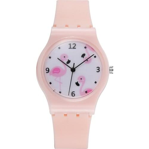 Flamingo Watch Girl Girl Student Quartz Watches Silicone Strap Kids Wristwatch Boy Gift Toy Baby Learn Time Clock Drop Shipping