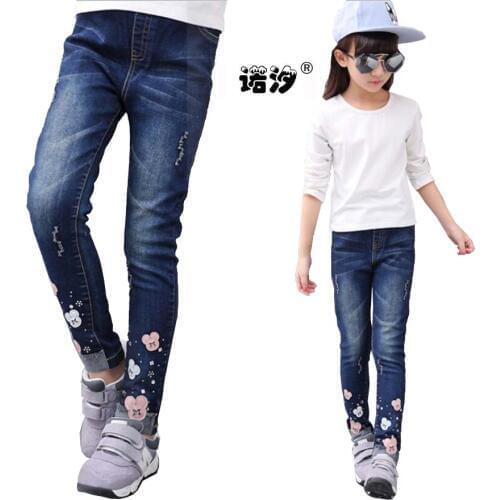 Girls clothes children long style cotton jeans 4-13 Y teenage denim trousers girls skinny pencil pants baby girls casual pants