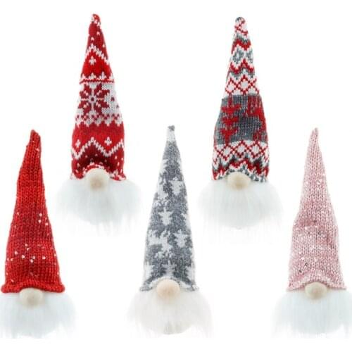 E56C 5pcs Christmas Gnome Decorations Lighted Scandinavian Nordic Tomte Gnomes Xmas Holiday Winter Party Decor