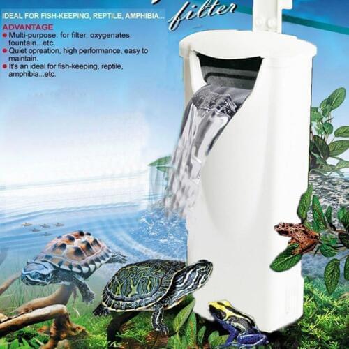 220V Waterfall Aquarium Filter Hanging Turtle Fish Tank Low Water Level Filter Oxygen Pump Fish Turtle Reptile Supply 3W 200L/H