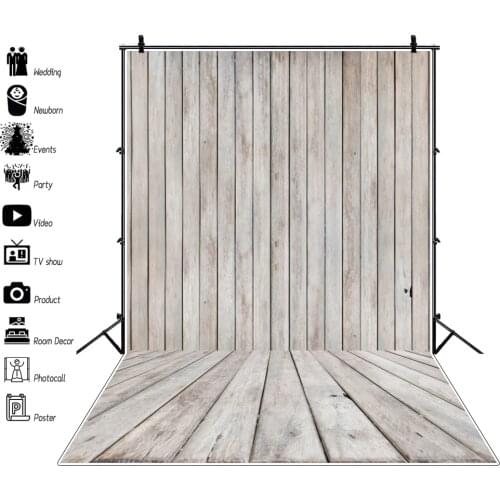 Laeacco Gray White Wooden Board Wall Plank Birthday Party Cake Smash Child Portrait Photo Background Photo Backdrop Photo Studio