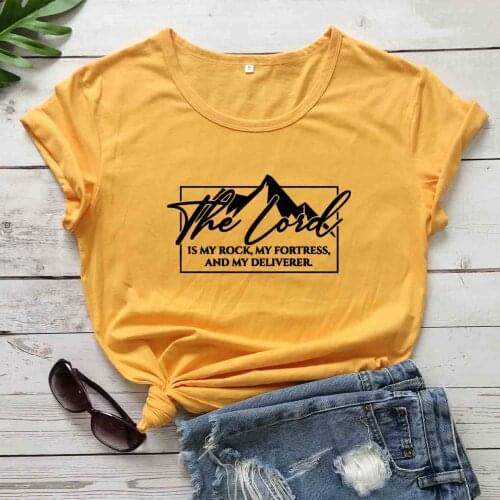 The Lord Is My Rock t shirt Christian Bible baptism personality Instagram Inspirational graphic mountain party tees quote tops