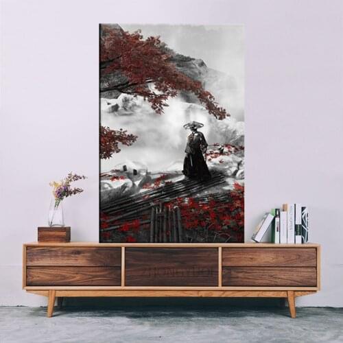 Video Game Ghost of Tsushima Oil Painting Canvas Artwork Living Room Decor Wall Stickers HD Wallpaper Murals