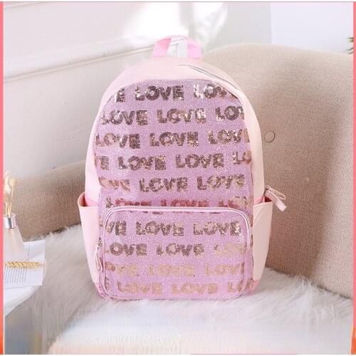 Korean Version of The Ins Style Backpack Female Student Pink School Bag Simple Fashion Large Capacity Travel Backpack Book Bag