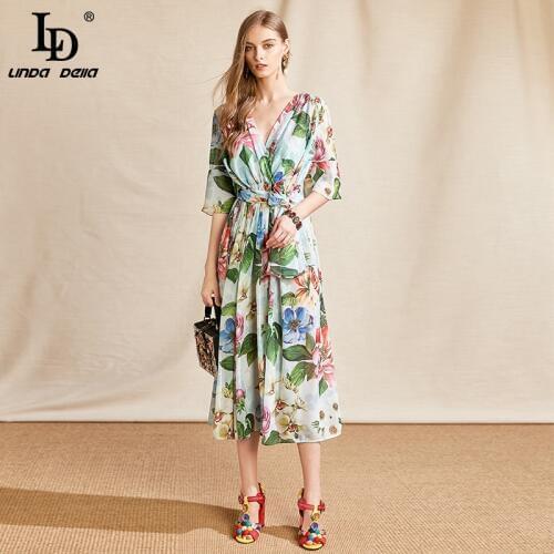 Летние шифоновые платья LD LINDA DELLA China At AliExpress