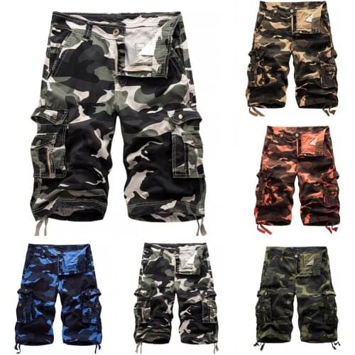 50% Hot Sales Summer Casual Outdoor Men Camouflage Cargo Shorts Baggy Fifth Pants Trousers