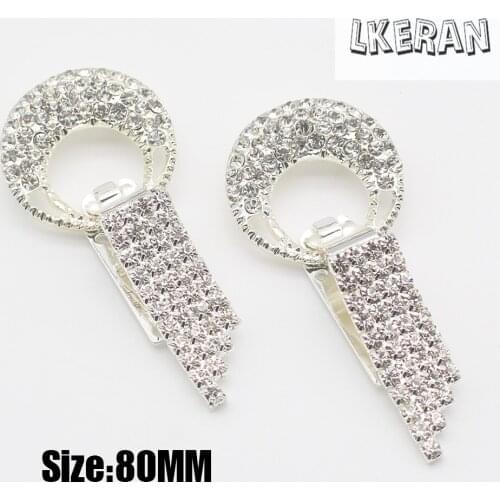 LKERAN 2Pcs Mink leather Rhinestone Buckles For Clothing Decoration Womens Fur Coat Collar Buttons Crystal Sewing Accessories
