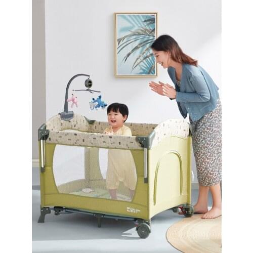 Multifunction Baby Crib Splicing Large Bed High Quality Foldable Infant Cradle Toddler Game Fence Newborn Removable Playground
