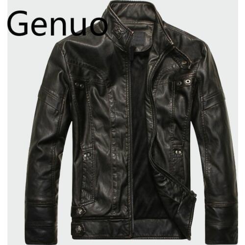 Mens Leather Jackets High Quality Classic Motorcycle Bike Cowboy Jacket Male Plus Velvet Thick Coats Brand Clothing 5XL