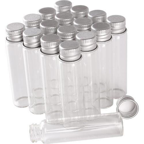 Wholesale 100 pieces 6ml 16*60mm Glass Bottles with Aluminum Caps Mini Glass Bottles Tiny Jars Vials