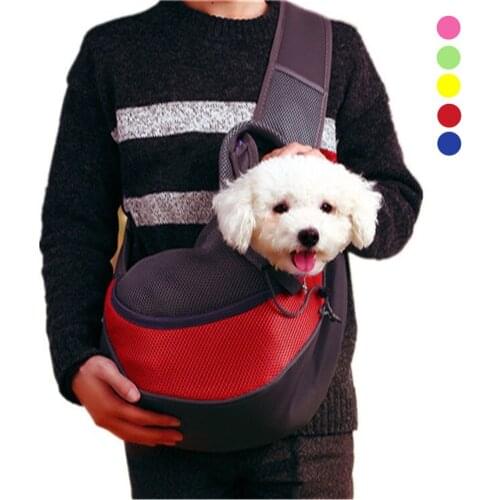 Mesh Pet Carrier Outdoor Portable Cat Dog Travel Tote Breathable Shoulder Bag Walking Carrying Handbag Pouch for Bulldog Puppy