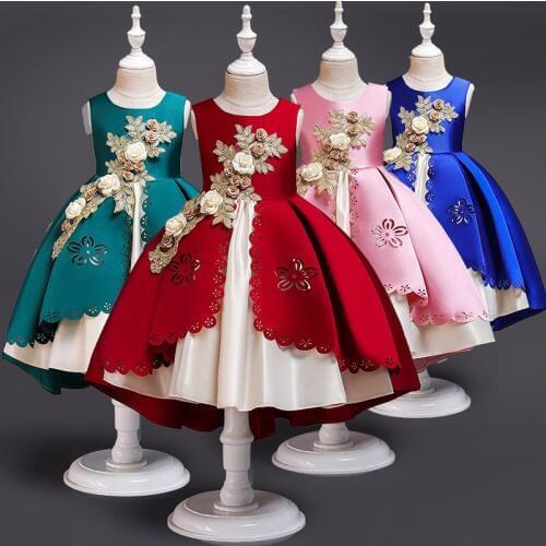 Teens Girls Princess Dress Children Evening Party Dress Flower Girls Wedding Gown Kids Dresses For Girls Costume 8 10 12 14 Year