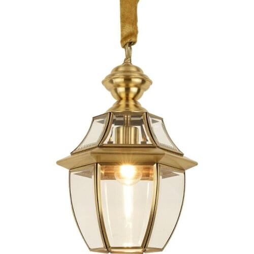 All Copper Pendant Light Balcony aisle Suspension Living Room Dining Room Bedroom Gold Metal Led Pendant Lamp PA0360