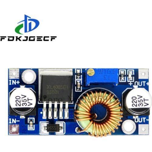 10PCS/LOT 5A Max DC-DC XL4005 Step Down Adjustable Power Supply Module LED Lithium Charger Board