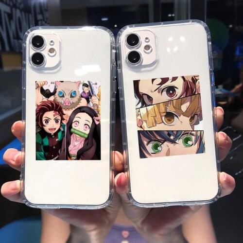 Japan Anime Demon Slayer Transparent Phone Case For iPhone 12 11 Pro MAX XS XR 7 SE20 X 8Plus Kimetsu No Yaiba Soft Cover Fundas