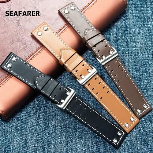 Genuine Leather Watch Band For Hamilton Khaki Field Watch h760250 h77616533 Watchband Seiko Watch Strap 20mm 22mm Button Buckle
