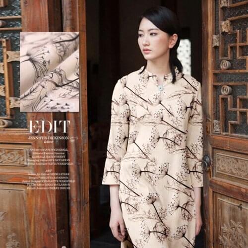 Romantic dandelion silk linen / silk and hemp linen imports of high-precision type soft linen fabric silk fabrics