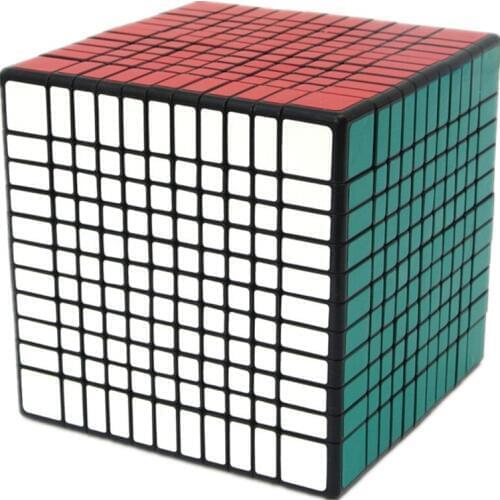 ShengShou 11x11x11 Magic Cube , 11 Layers Black and White Sticker 11x11 Speed Magic Cube 11 CM Size
