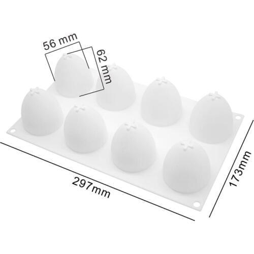 Pretty 8 Cavity Silicone Egg Mold for DIY Cake Making Chocolate Maker Fondant Baking FBE2