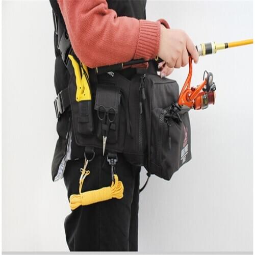 3 Layer Large Capacity Durable Nylon Fishing Bag Messenger Waist Bag Waterproof Fishing Lure Reel Line Tackle Storage Bags