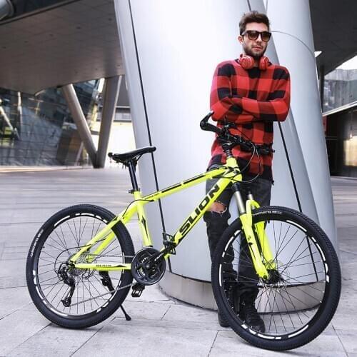 High-Grade 26-Inch Mountain Bike Taiwan Miniature Rotary 27-Speed Bicycle Disc Brake Aluminum Alloy Front Lock Fork Fat Bicycle