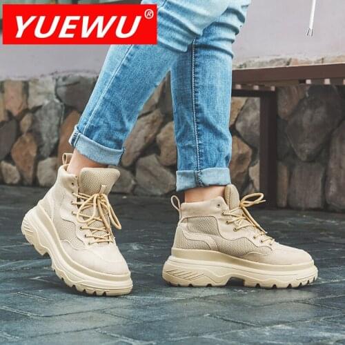 YUEWU New Pattern Fashion Casual Women’S Shoes Youth High Daddy Shoes PU Sole Anti Slip And Wear Resistance
